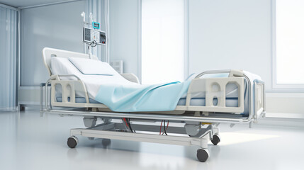 White Hospital Bed Nursing Medical Recovery Care