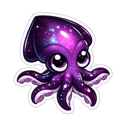 purple squid sticker