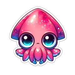 pink squid sticker