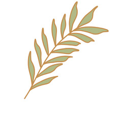 Cute Branch Leaves Illustration