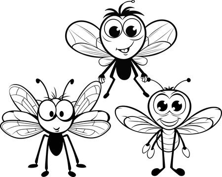 Mosquito animal vector image, coloring page