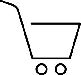 Shopping Cart Vector Line Sign. Suitable for books, stores, shops. Editable stroke in minimalistic outline style. Symbol for design
