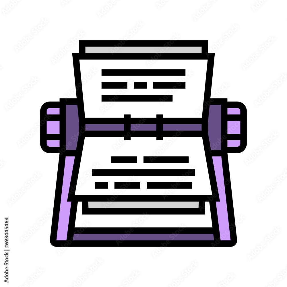 Poster rolodex list color icon vector. rolodex list sign. isolated symbol illustration