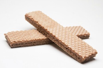 Chocolate wafer isolated on white background