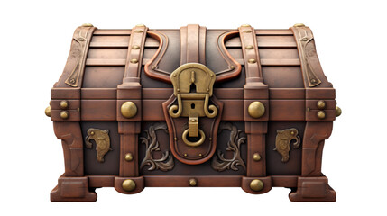 old treasures chest on transparent background