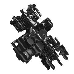 Metal abstract shape, 3d render © neurostructure