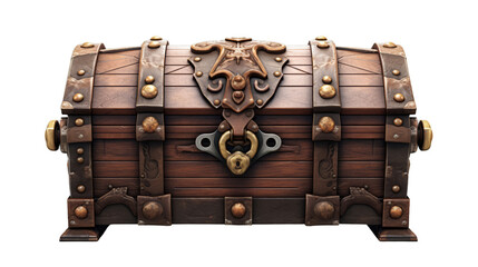 old treasures chest on transparent background