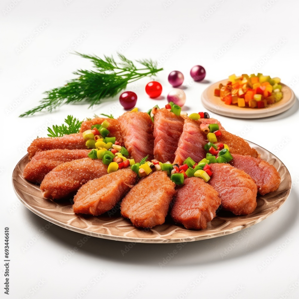 Wall mural Raw Cutlets on Plate