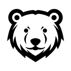 "Striking Simple Logo of a Bear's Head, Crafted with Elegant Minimalism to Convey Power and Majesty in a Contemporary, Artistic Design."