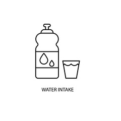 water intake concept line icon. Simple element illustration. water intake concept outline symbol design.