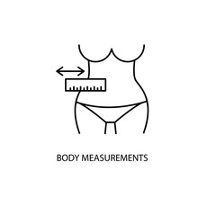 body measurements concept line icon. Simple element illustration. body measurements concept outline symbol design.