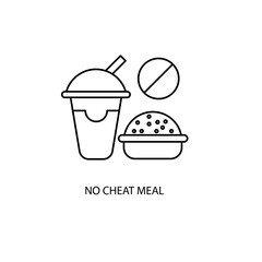 No food allowed concept line icon. Simple element illustration.No food allowed concept outline symbol design.