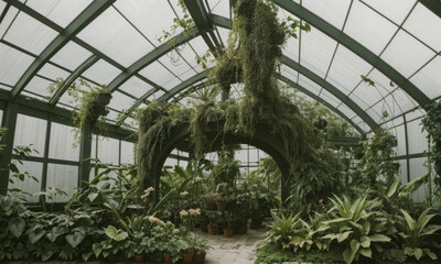 Thriving Greens: A Lush Greenhouse Oasis