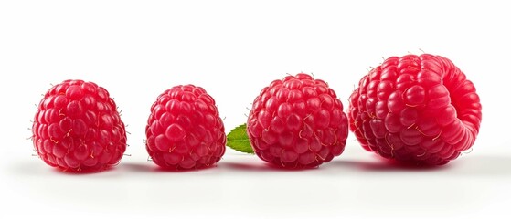 Raspberry isolated on white background. Collection photography