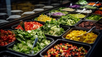 Open buffet healthy salad bar