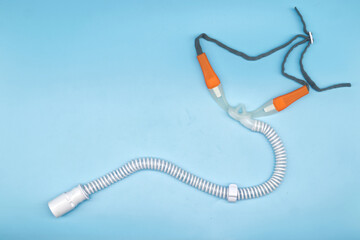 nasal cannula high flow on blue background