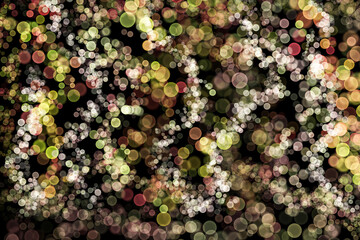Bokeh lights effect on White, Green, Pink color, Black Background, Abstract Blur, Glitter, Defocused, Seamless polka dot pattern , Creative, Illustration design, Christmas festival, New year festival