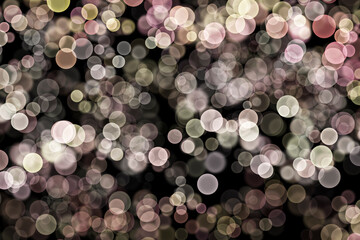 Bokeh lights effect on White, Pink, Yellow color, Black Background, Abstract Blur, Glitter, Defocused, Seamless polka dot pattern , Creative, Illustration design, Christmas festival, New year festival