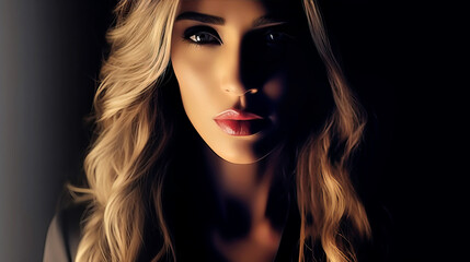 Fototapeta premium A Close-Up Portrait of a Person with Beautiful Long Hair