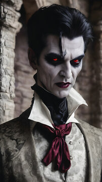 Photorealistic Vampire: A Creepy and Spooky Horror Character halloween