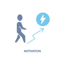 Obraz premium Motivation concept line icon. Simple element illustration.Motivation concept outline symbol design.