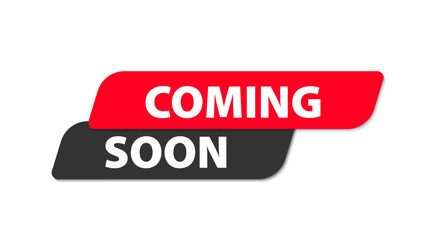 Coming soon stiker label vector design. Coming soon badge icon element - obrazy, fototapety, plakaty