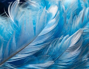 青い鳥の羽根、マクロ（AI画像）