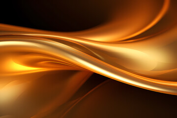 Obraz premium Wavy gold background with swirls. Pattern with overflows of caramel, butter or silk