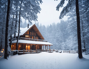 Ecolodge in the Heart of the Winter Woods.