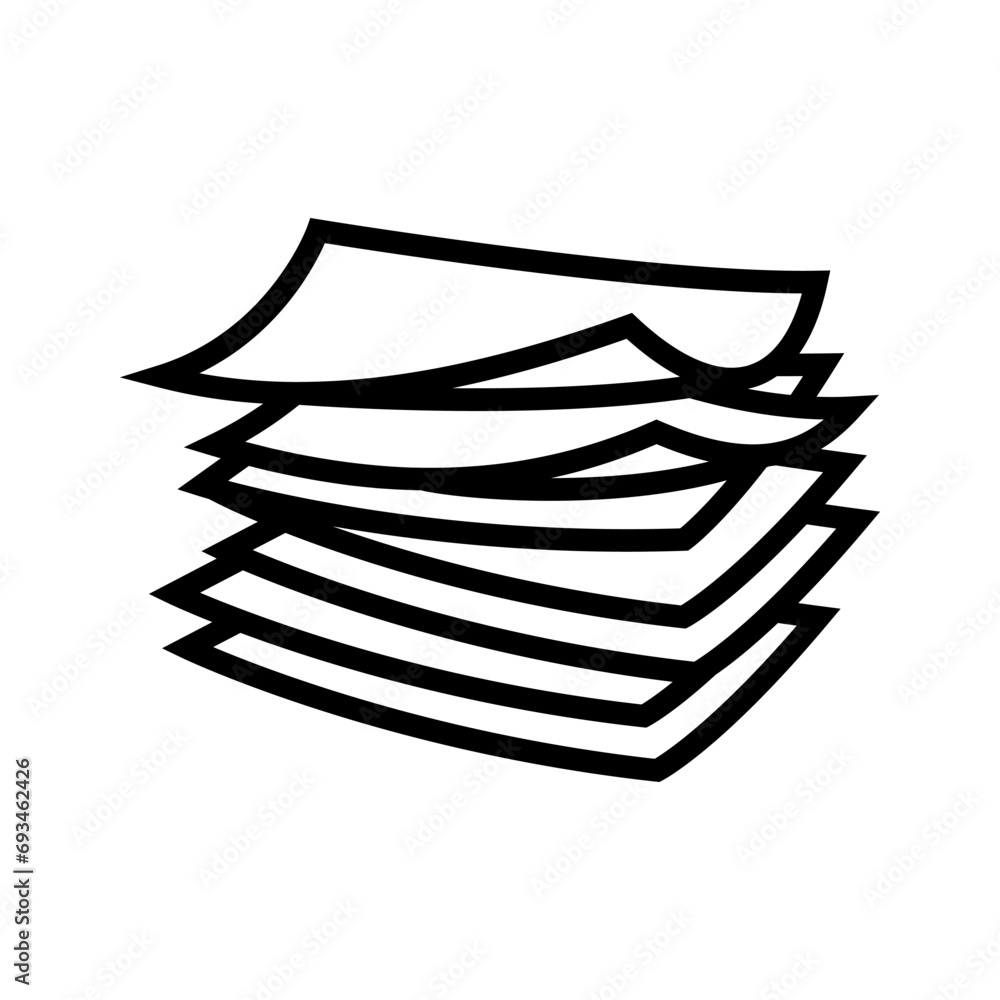 Aufkleber pages stacked list line icon vector. pages stacked list sign. isolated contour symbol black illustra
