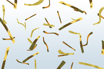 Shiny golden confetti falling on gradient background