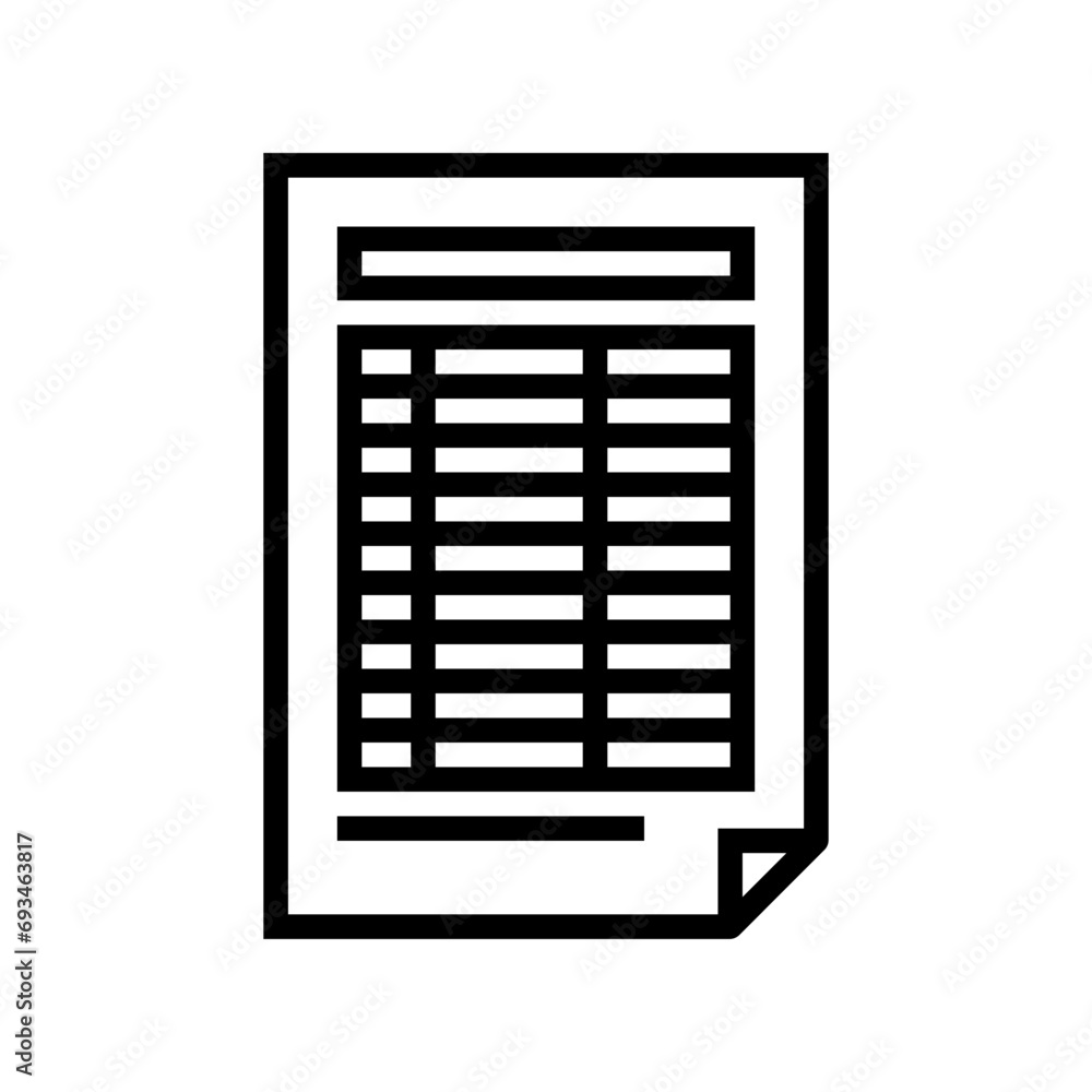 Poster form list line icon vector. form list sign. isolated contour symbol black illustration