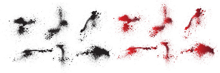 Blood splash black background set. Red ink splatter blood vector collection. red ink splat background