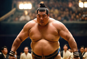 大相撲の選手、力士、お相撲さんのクローズアップ