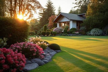Beautiful manicured lawn