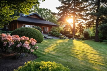 Fototapeta premium Beautiful manicured lawn