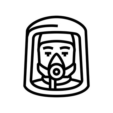 recommend clip art: radioactive mask face line icon vector. radioactive mask face sign. isolated contour symbol black illustration