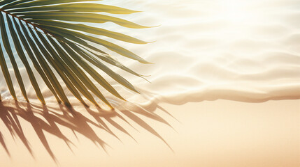 Tropical Palm Leaf Shadow on White Sand Beach - Abstract Nature Background for Summer Vacation and Exotic Holiday Getaways, Creating a Relaxing and Sunny Atmosphere by the Sea.