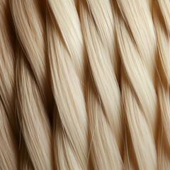 high-quality macro shot of several thin strands of blonde hair braided into a braid