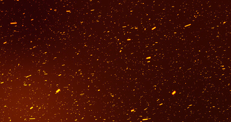Cinematic fire dust particle flames moving randomly. Glittering spark dust flakes flying through, elegant background animation in high quality.Blazing fire magical fractal parts inferno dust moving.
