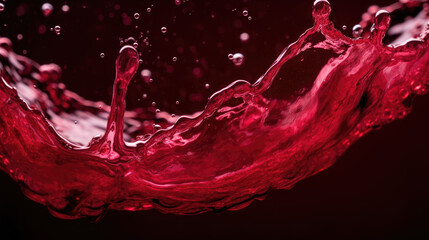 red wine splash, Abstract splashing of red wine. on dark background
