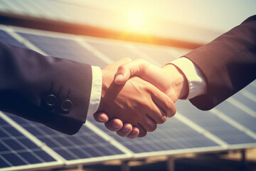 business solar panels, shake hands energy, renewable energy, corporate investment solar, Alternative energy