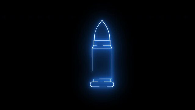 Animated bullet icon with a glowing neon effect