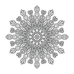 Vector luxury mandala template background and ornamental design for coloring page, greeting card, invitation, tattoo, floral mandala.



