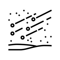 meteor shower space exploration line icon vector. meteor shower space exploration sign. isolated contour symbol black illustration
