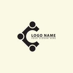 Connected human icon logo. Community, business and company vector logo icon.