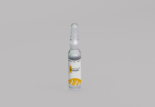 Isolated Medical Ampoule Mockup