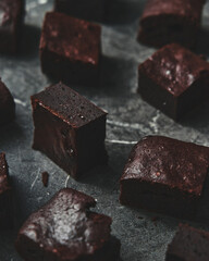 Espresso Brownies pie. Brownies made with coffee. They have a deeper aroma, slightly tart flavor and darker color,. Moist inside
