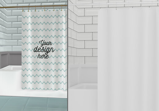 Shower Curtains Mockup