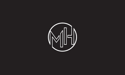 MH, HM , M , H , Abstract Letters Logo Monogram	
